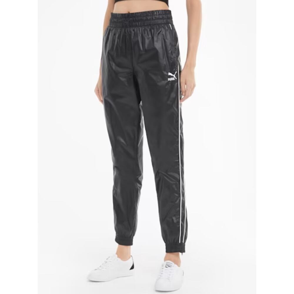 Puma Women's Iconic T7 Woven Black Track Pants sz M